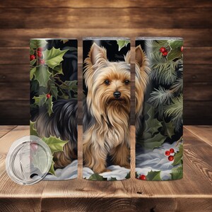 20oz Skinny Tumbler Wrap, Tumbler Sublimation, Yorkie Tumbler Wrap, PNG, Yorkshire Terrier