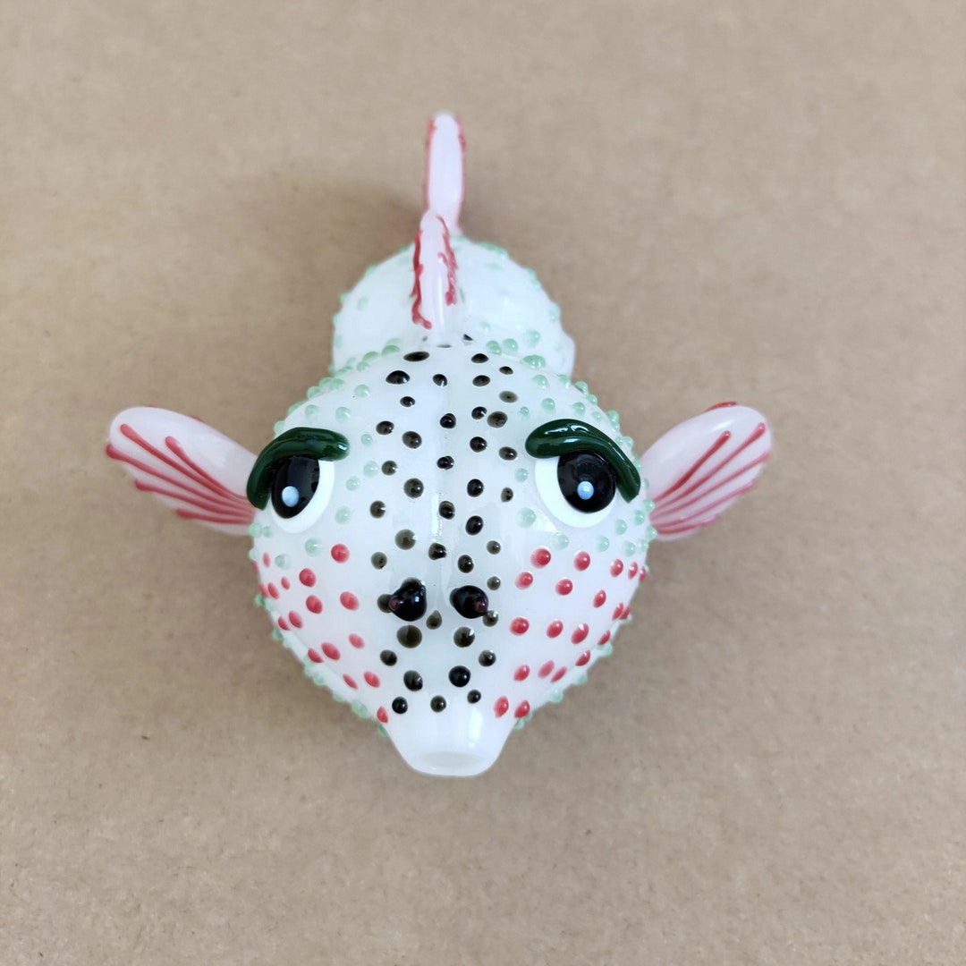 Hand Blown Glass Puffer Fish Etsy