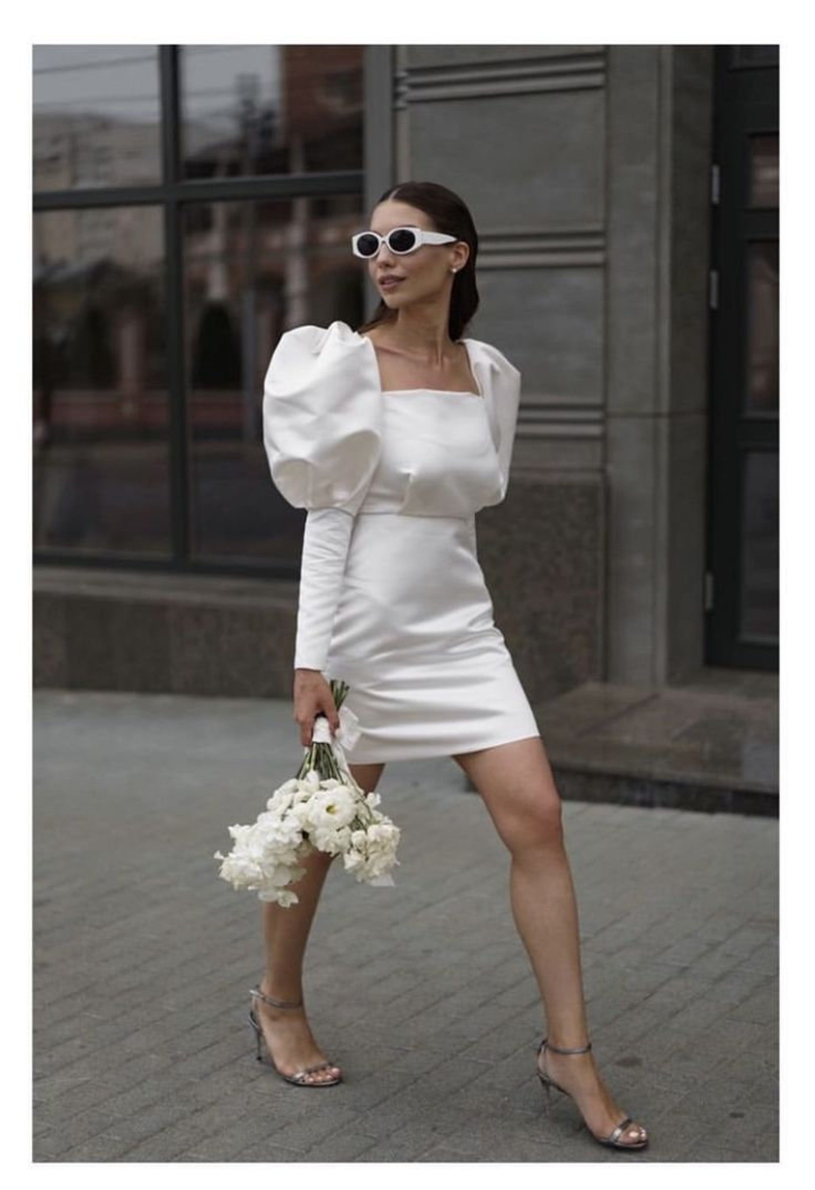 Kathy Mini Wedding Dress, Short Wedding, Rehearsal Dinner Dress ...
