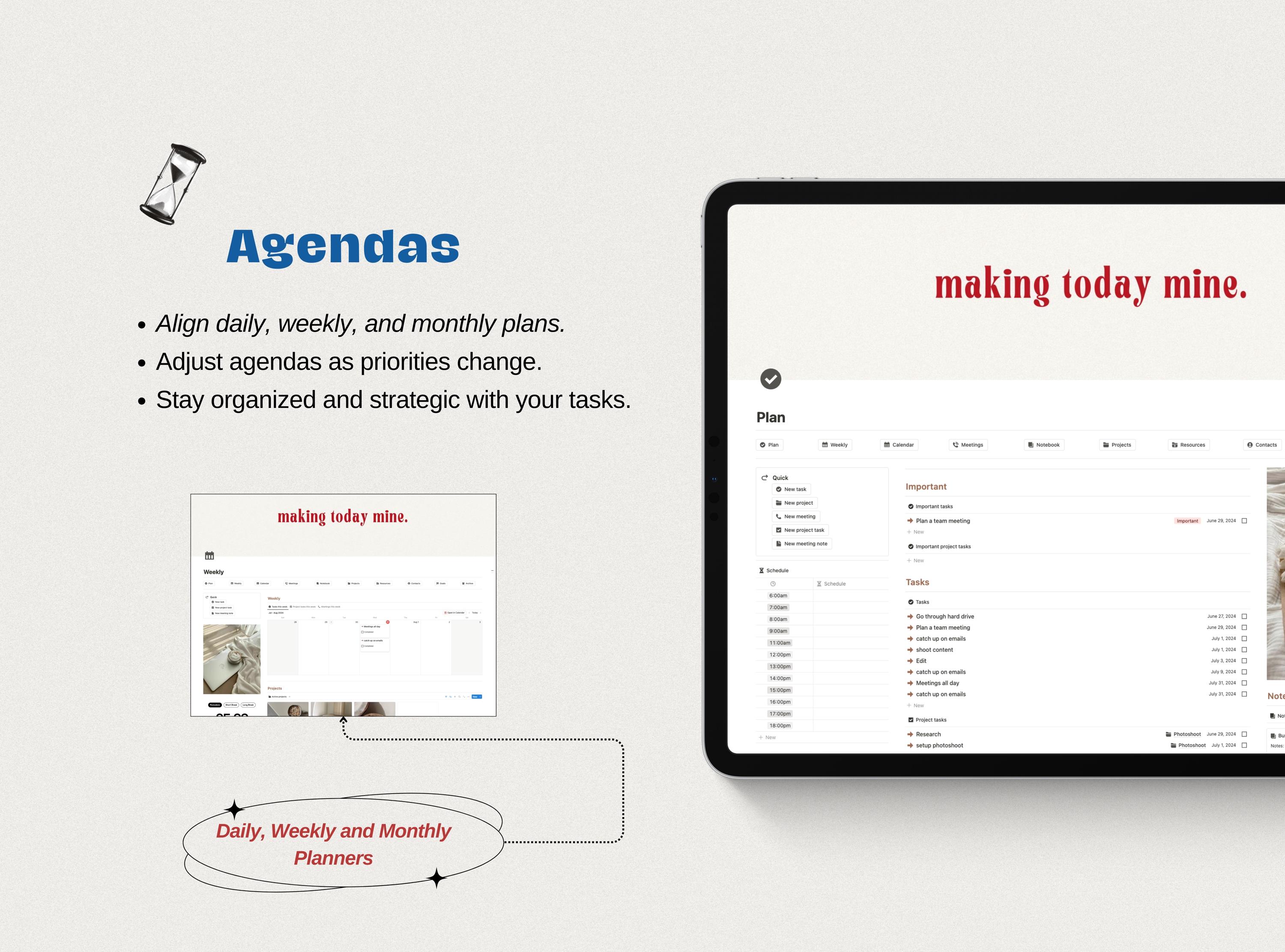 Notion Template Work Dashboard Business Notion Planner 2024 Goals ...