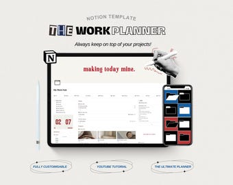 Notion Work Planner Template – Customizable Business Dashboard (Digital Download)