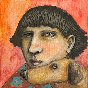 Della had a fella- Original mixed media painting