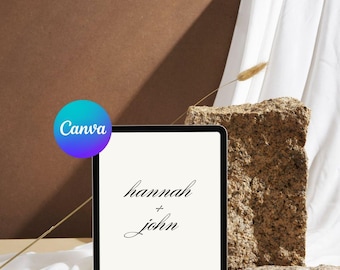 Wedding Invitation Set - Minimalist - Digital Canva Template Printable Boho Wedding Invitation, Gatefold Wedding Invitation