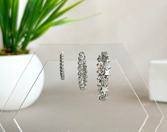 3 pcs Earring Set for Multiple Piercings, Hoop Earring Set, Stackable Earring Set, Pierced Earring Set, Multiple Earring Set, Earring Set