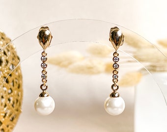 Pendants d'oreilles avec perles, Boucles d'oreilles longues en perles, Boucles d'oreilles linéaires en perles, Boucles d'oreilles rondes en perles, Boucles d'oreilles pendantes, Boucles d'oreilles de mariage, Boucles d'oreilles de mariée