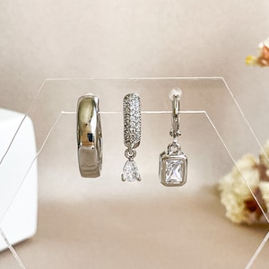 3 pcs Earring Sets For Multiple Piercings, Earring Sets, Earcuff Earrings, Stackable Earring Set, Pierced Earring Set, Multiple Set Earrings