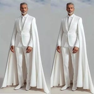 Business Men Suits Single Breasted Tuxedo Peak Lapel Cocktail Long Cape Jackets Stylish Men Party Event Tail Suit For Him Prom Wedding suit