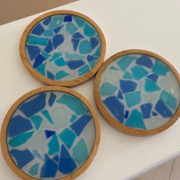 Sea Glass Coasters Etsy