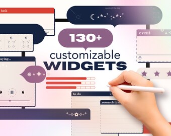 Customizable Widgets for Goodnotes, Essential Widgets for Everyday Planning, Essential Pre Cropped Digital Stickers, Ipad Planner Stickers