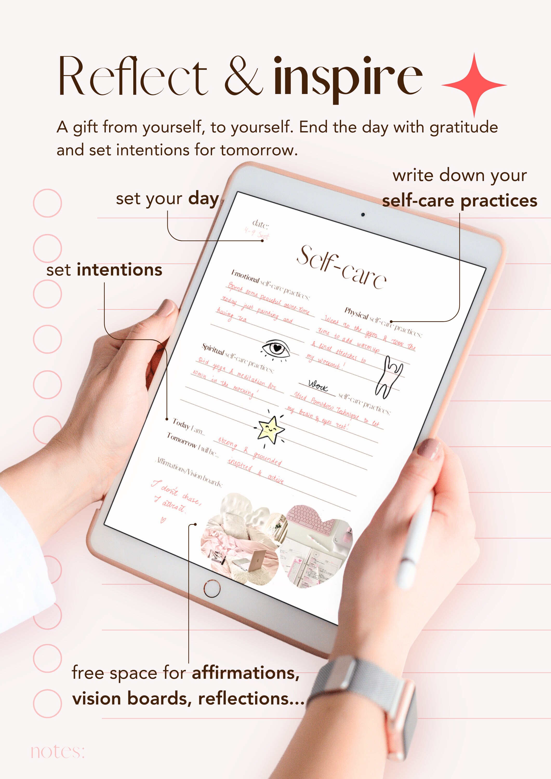 Goodnotes Self Care Planner, Wellness Journal Page, Personal Mental ...