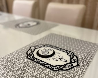 Ramadan Placemat, Ramadan Mubarak table decor, Ramadan table decor, Ramadan table cloth, Ramadan Kareem, Set 4 pieces, Table Protector