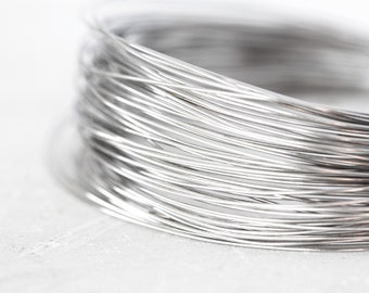 2504 Sterling silver wire 925 silver wire 0.6 mm Half hard wire for jewelry 22 gauge round wire Jewelry wire Silver wire Craft wire 1 m.