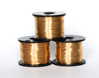 21811 Gold wire 22 gauge Gilt wire Gold jewelry wire 0.6mm Copper wire Gilt craft wire Wire reel Golden wire Wire wrap Colored wire 55 m.