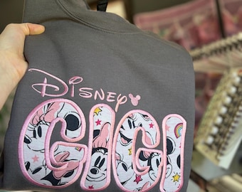 Minnie GIGI/Personalized Crewneck Sweatshirt, Embroidered Gift