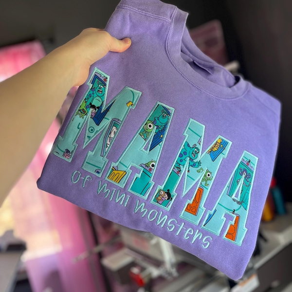 Custom Mama Sweatshirt, Embroidered Design, Personalized Gift, Little Sleepies