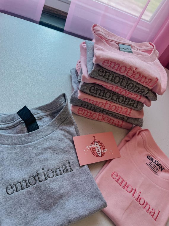 Emotional Embroidered Toddler Tshirt, Birthday Gift, Baby Shower Gift, Mental Health Awareness