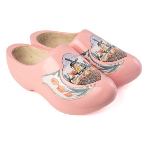 Zoccoli in legno tulipano rosa