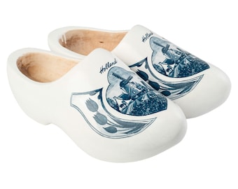 Delft blue wooden clogs