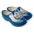 Blue tulip wooden clogs, wooden shoes/clogs, dutch wooden shoes product logo
