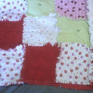 Lady Bug Flannel Rag Quilt image 1