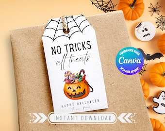 Editable Halloween Gift Tags | Spooky Party Favor (PDF)