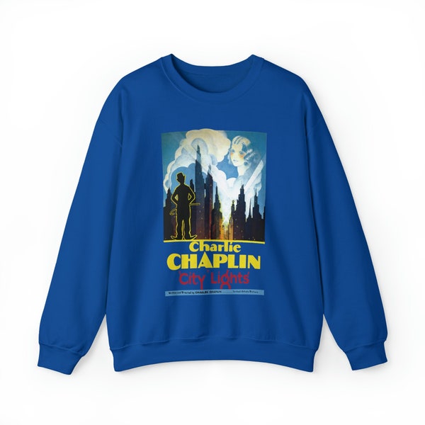 1931 Charlie Chaplin City Lights Movie Cinema Poster Crewneck Sweatshirt