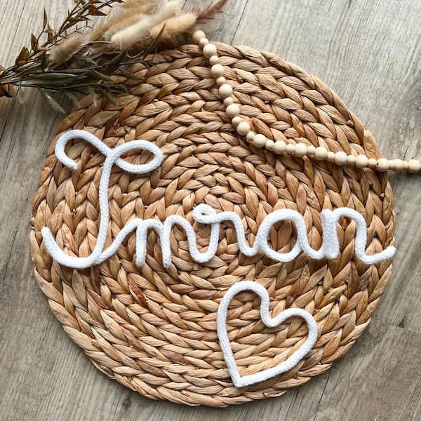 Prénom tricotin | Cadeau naissance - anniversaire - baptême personnalisé