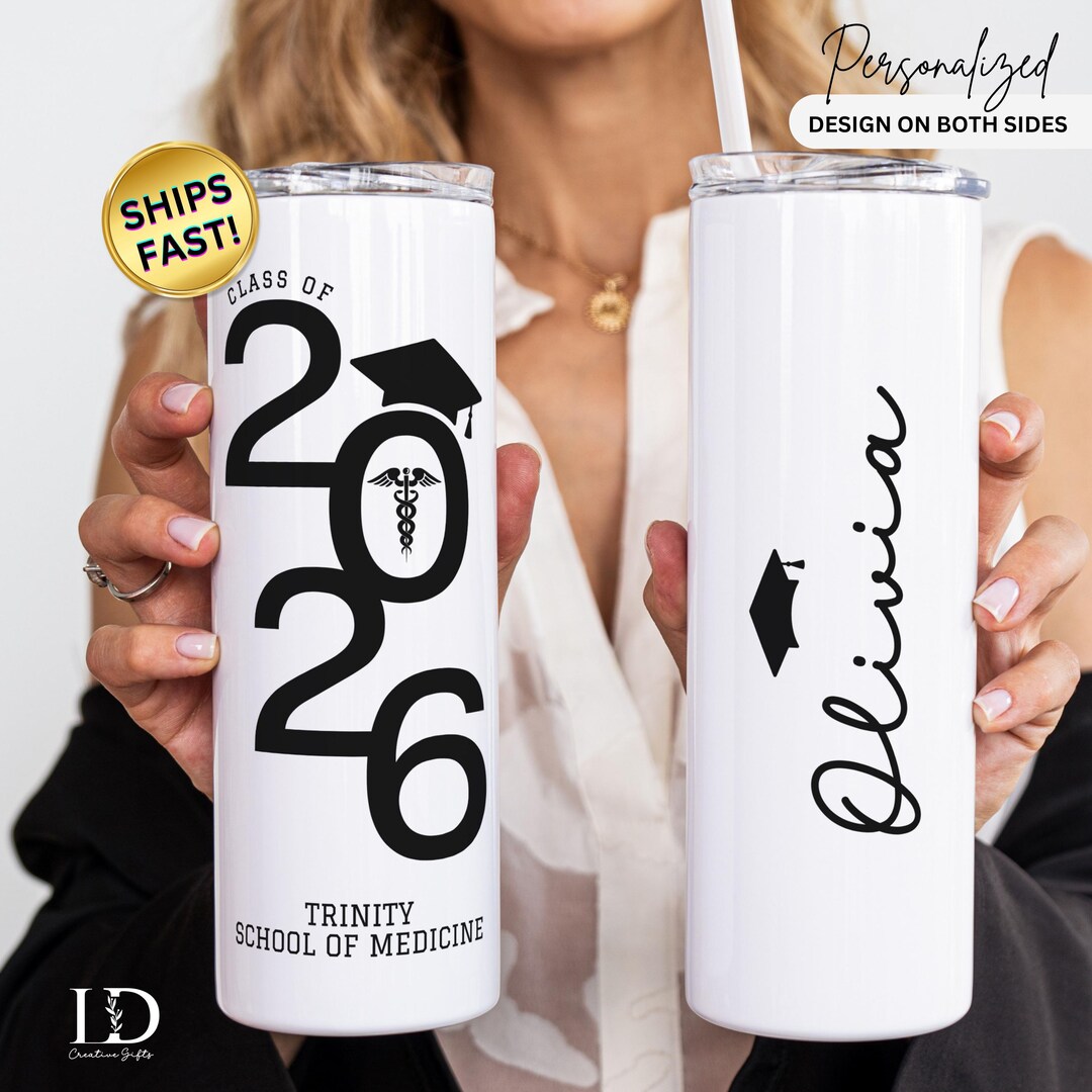 Personalized Medical School Graduation Tumbler 2026, MD Grad Gift ...