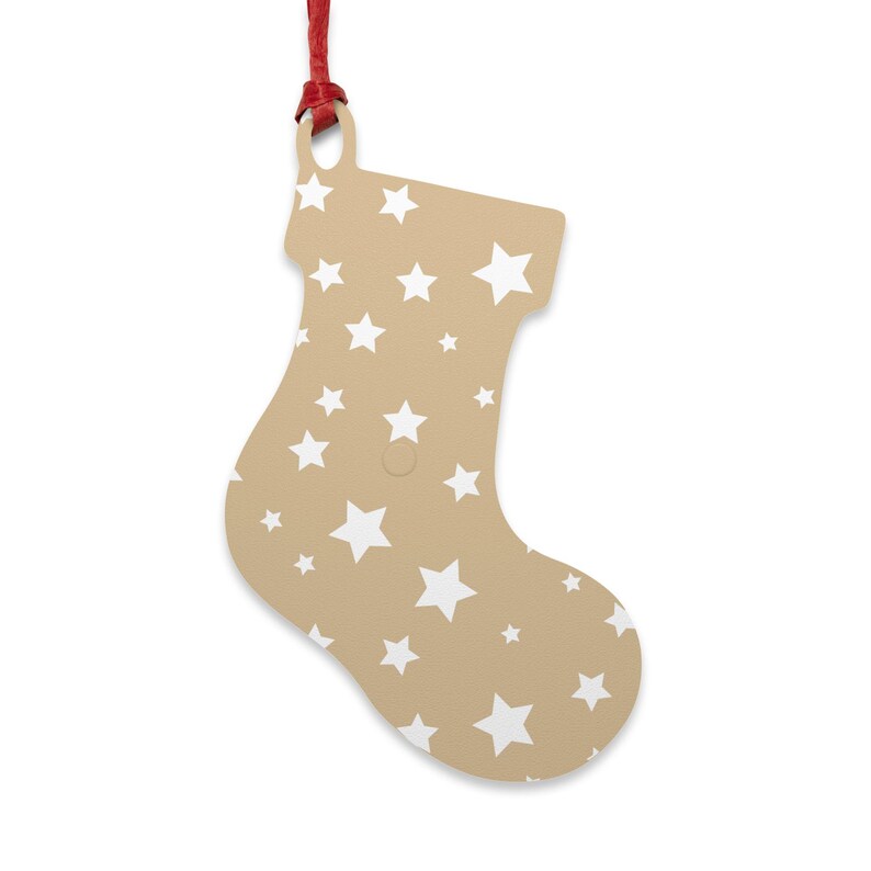 Christmas Stocking Wooden Ornaments With Exclusive Italian Design Print
