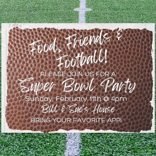 Super Bowl Party Invitation |  INSTANT DOWNLOAD | Football Party | Editable Invite | Championship game Party | Game Day Party Invites