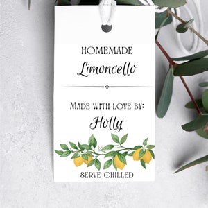 Limoncello tags | INSTANT DOWNLOAD | limoncello favor tags | limoncello labels | custom tags| bottle label |editable label | set of 9