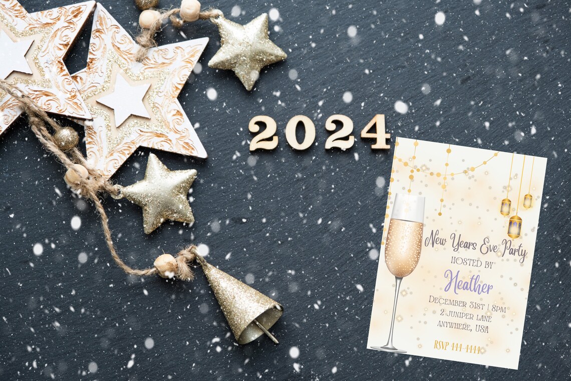 Editable NYE Party Invite INSTANT DOWNLOAD New Years Eve - Etsy