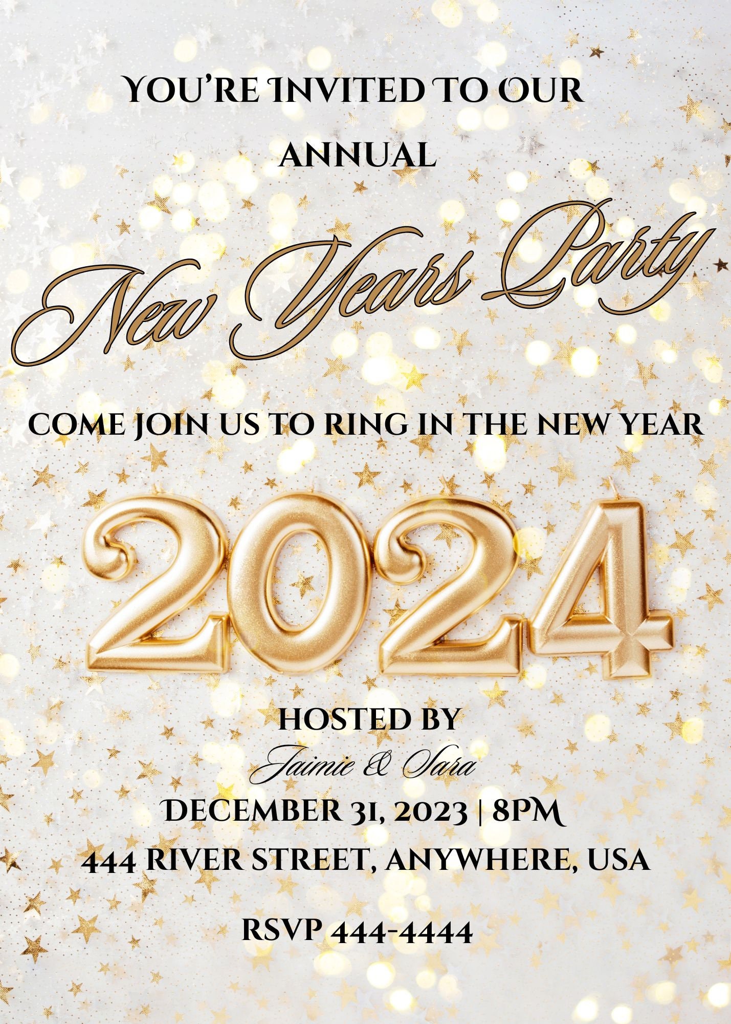New Years Party Invitation | INSTANT DOWNLOAD | Editable Invite | New ...