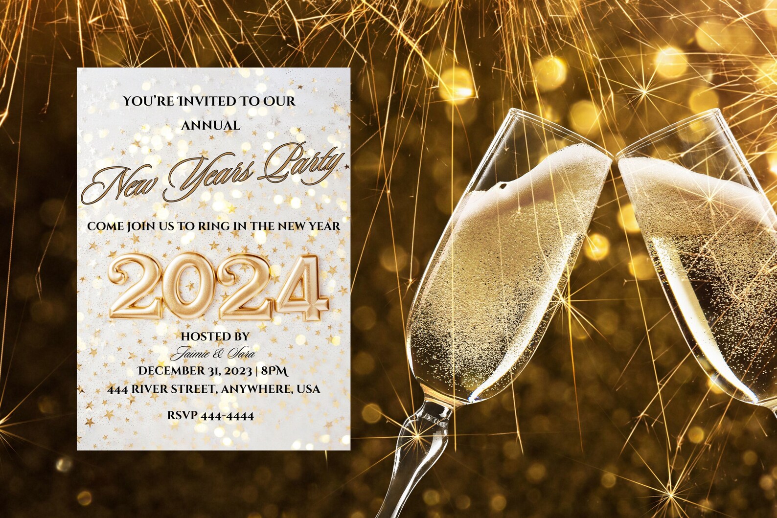 New Years Party Invitation | INSTANT DOWNLOAD | Editable Invite | New ...