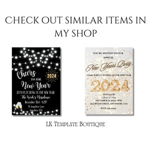 Editable NYE Party Invite INSTANT DOWNLOAD New Years Eve Invite ...