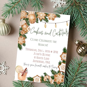 Holiday Cookie Swap Invitation | INSTANT DOWNLOAD | Christmas cookie exchange | Editable Invite | Holiday baking party | X-mas cookie party