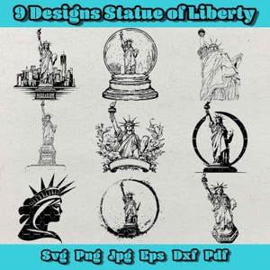 Statue of Liberty Svg Bundle, Statue of Liberty For Logo, Statue of Liberty Clipart, Statue of Liberty Silhouette, Statue of Liberty Decor