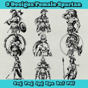 Female Spartan Svg Bundle,Spartan Vector,Floral Spartan Png,Women Warrior Svg,Women Gladiator Eps,Beautiful Spartan Dxf,Sparta RomeGladiator