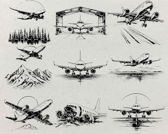Airplane SVG Bundle: Aviation Clipart Set (Digital Product)