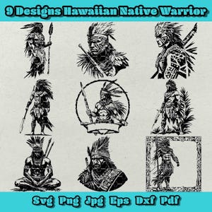 Hawaiian Warrior SVG Bundle: Polynesian Tattoo Designs (Digital Download)