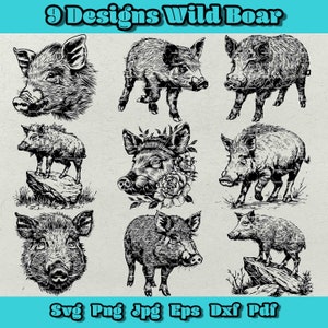 Wild Boar Svg Bundle, Boar Head Svg, Floral Boar Svg, Wild Animal Png, Personalized Wild Boar Svg, Baby Wild Boar, Sleeping Wild Boar Svg,