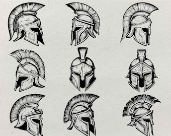 Spartan Helmet SVG Bundle: Warrior Gladiator Vector (Digital Product)