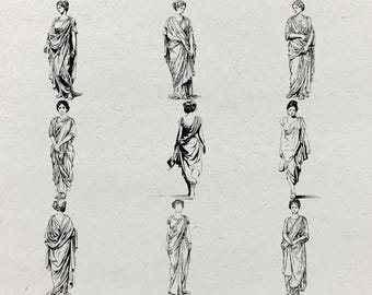 Ancient Roman Woman Illustrations: Vintage Laser Engraving & Printable Art (SVG Bundle)