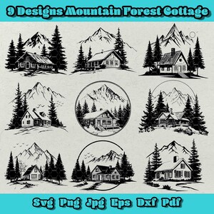 Mountain Cottage SVG Bundle: Rustic Cabin & Pine Tree Designs