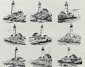 Leuchtturm SVG Bundle, Leuchtturm Png, Ozean SVG, Portland Head Leuchtturm Maine Cape Elizabeth Beacon Tower England, Tshirt Design,