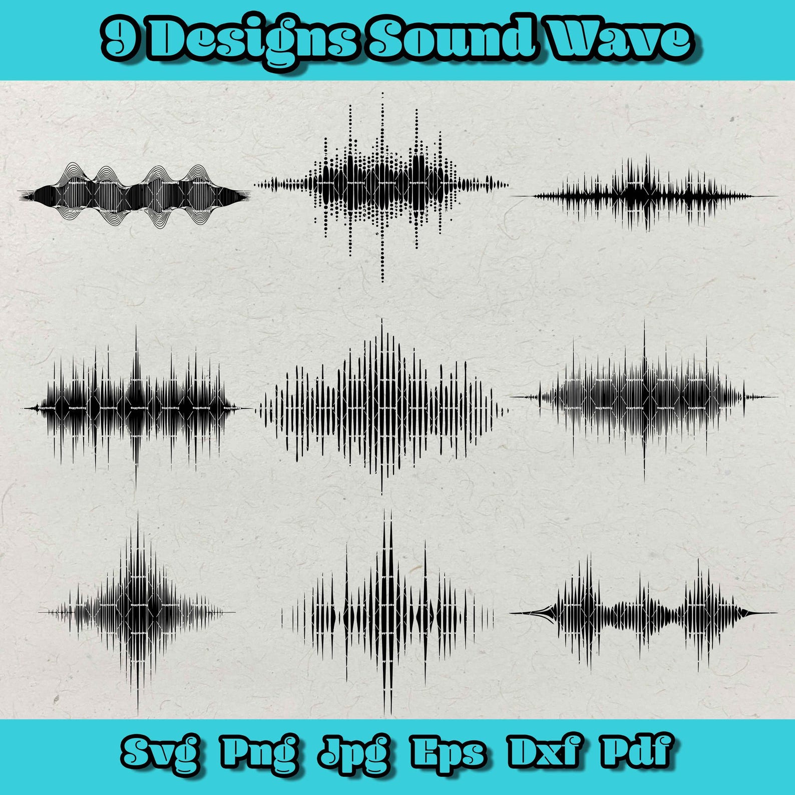 Sound Wave SVG Bundle: Audio Waveform Clipart, Equalizer Design ...