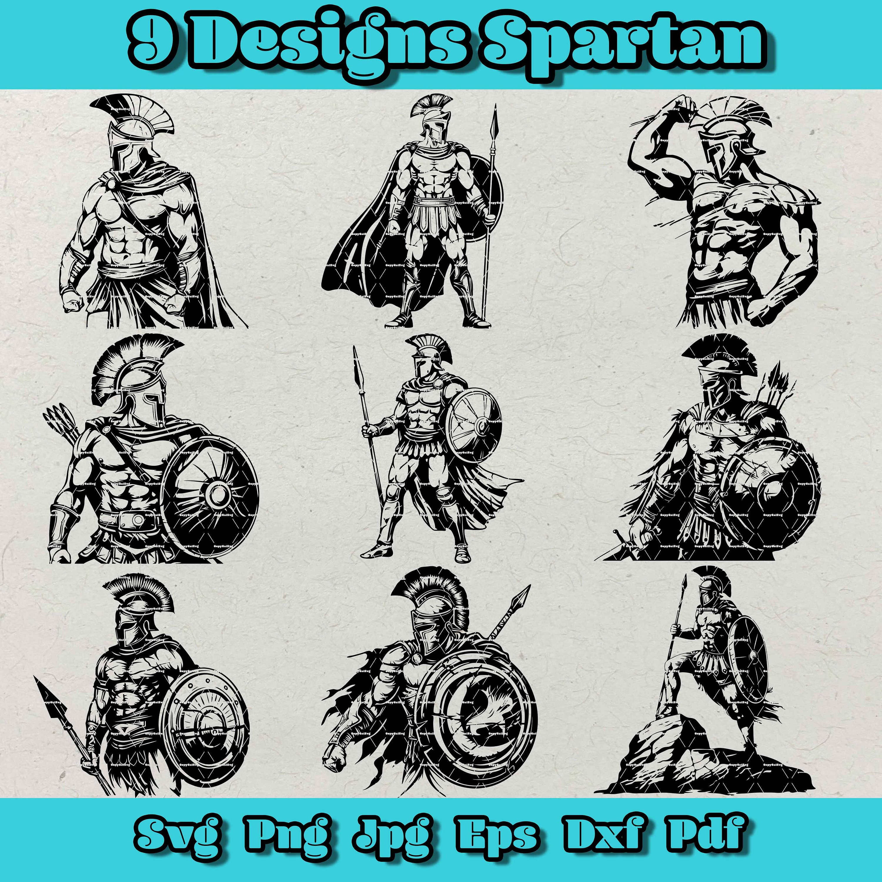 Spartan Warrior SVG Bundle: Gladiator Helmet Vector (Digital Download)