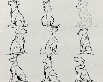Paquete SVG de arte lineal para perros: Retratos minimalistas de mascotas (descarga digital)