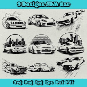 JDM Auto SVG Bundle, japanisches Drift Auto Clipart, tuner Auto svg, Street Racing Png, modifiziertes Auto Dxf, JDM Design Pack, sofort Download