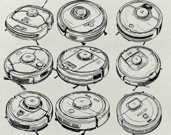 Paquete SVG de robot aspirador: Archivos de corte de silueta de limpieza (9 diseños)